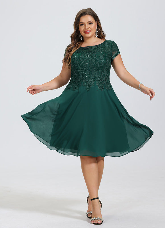 Robe Midi Grise Éclatante - gallery 7