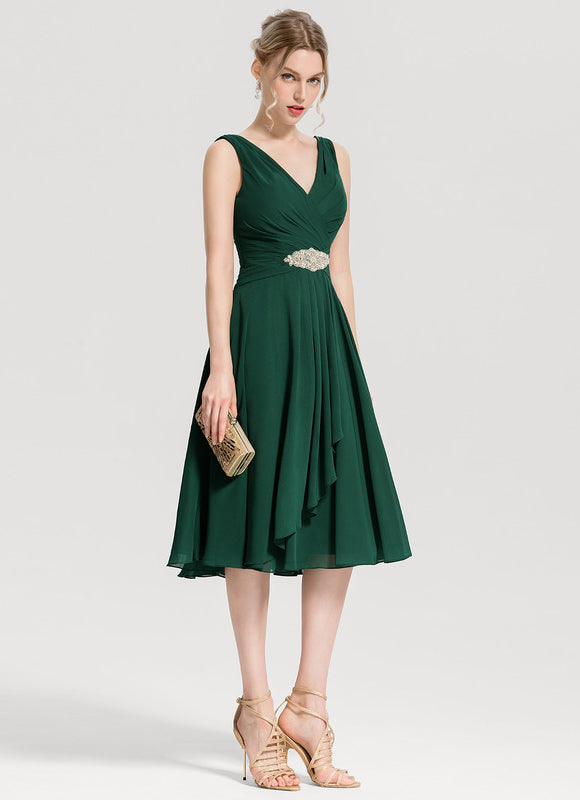 Robe Midi Émeraude Flottante - gallery 3