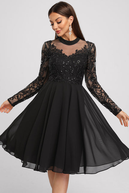 Robe Midi Grise Éclatante - gallery 4