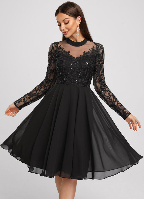 Robe Midi Grise Éclatante - gallery 4
