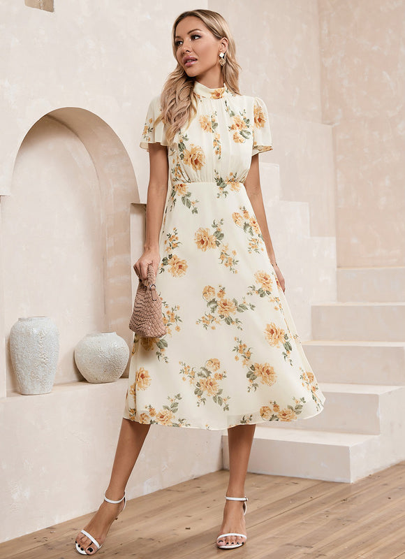 Robe Midi Florale Crème - gallery 3