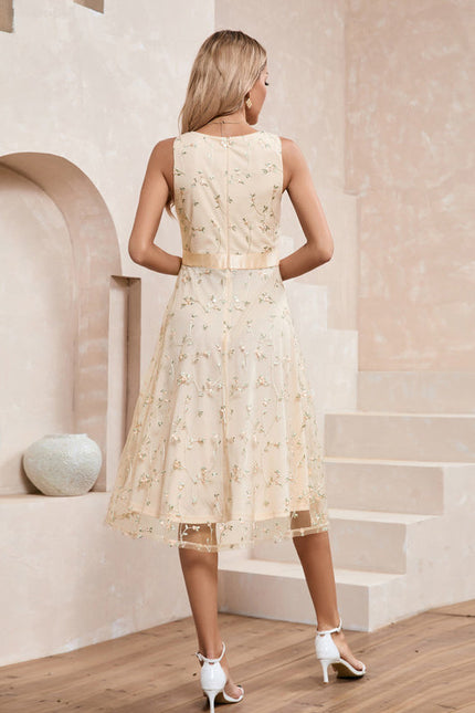 Robe Midi Évasée Fleurie - gallery 1