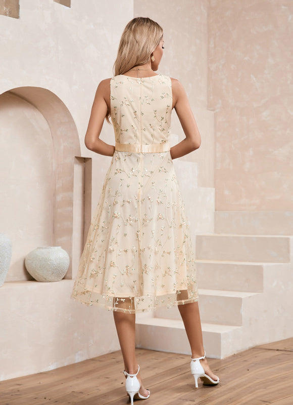 Robe Midi Évasée Fleurie - gallery 1