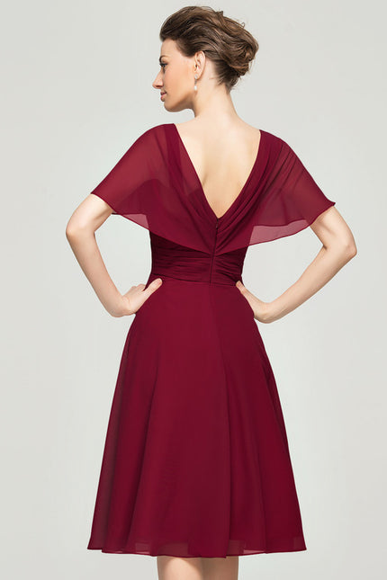 Robe Midi Rouge Élégant Vaporeux - gallery 4