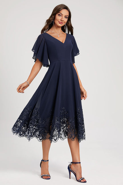 Robe Midi Émeraude Dentelle - gallery 2