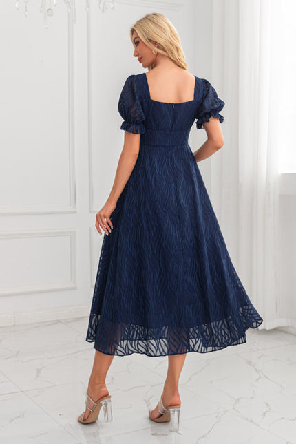 Robe Midi Rose À Motifs - gallery 1