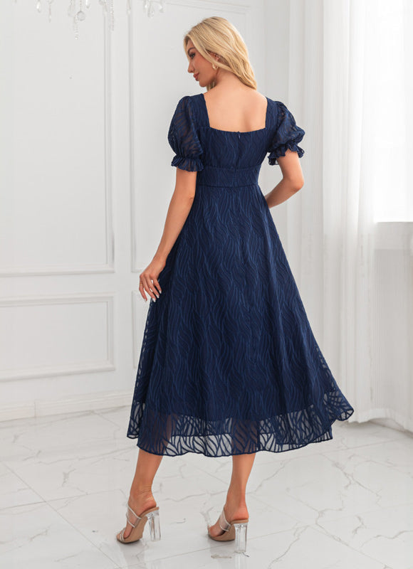 Robe Midi Rose À Motifs - gallery 1