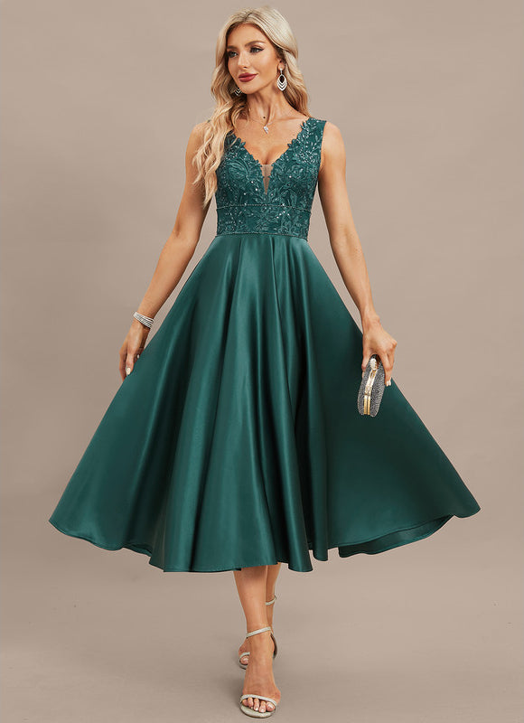 Robe Midi Émeraude Élégante - gallery 1