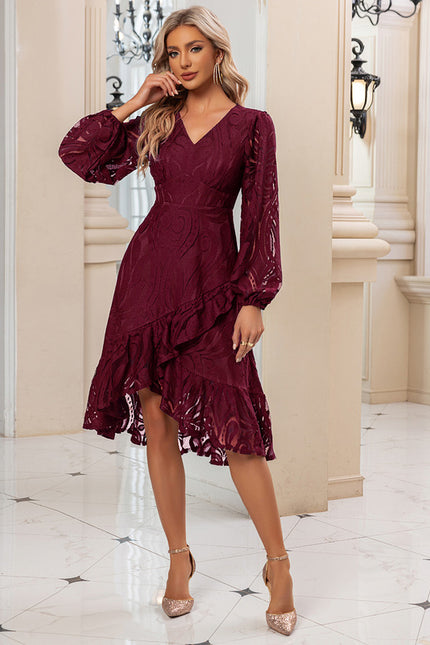 Robe Midi Midi Dentelle Marine - gallery 8