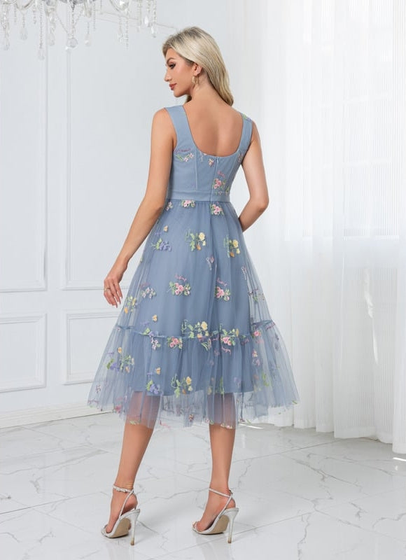 Robe Midi Tulle Vert Pâle - gallery 7