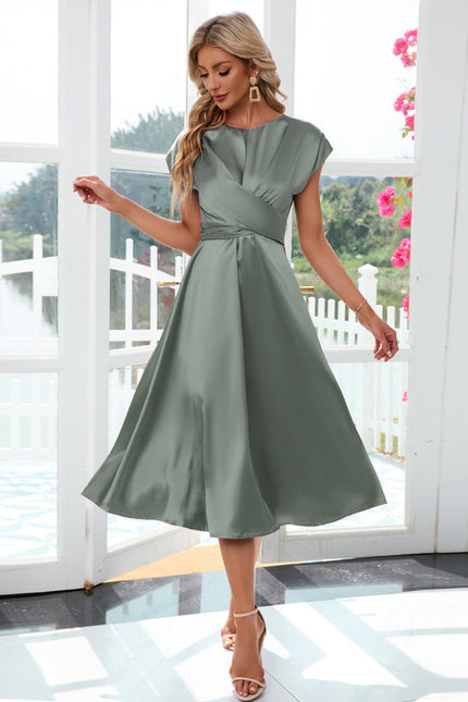 Robe Midi Satin Midi Cintrée