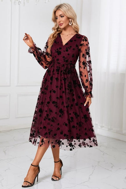 Robe Midi Ébène Florale - gallery 5