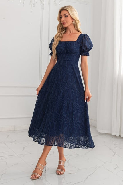 Robe Midi Rose À Motifs - gallery 2