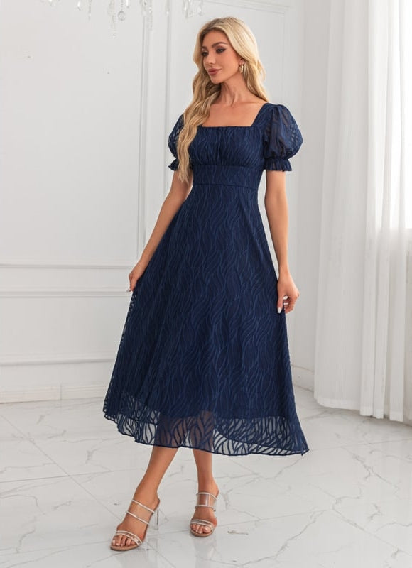 Robe Midi Rose À Motifs - gallery 2