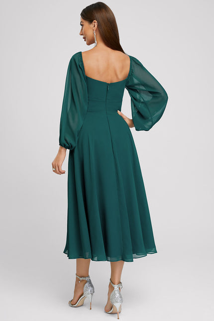 Robe Midi Mousseline Émeraude - gallery 4