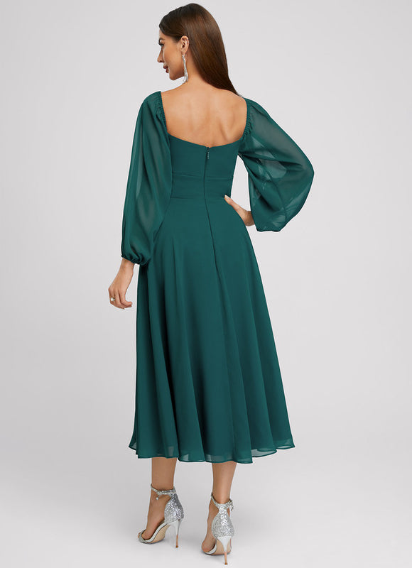 Robe Midi Mousseline Émeraude - gallery 4