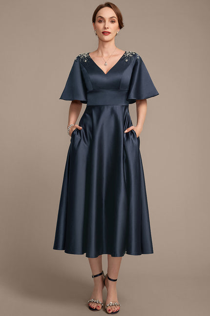 Robe Midi Éclat Marine - gallery 2