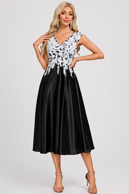 Robe Midi Noire Florale