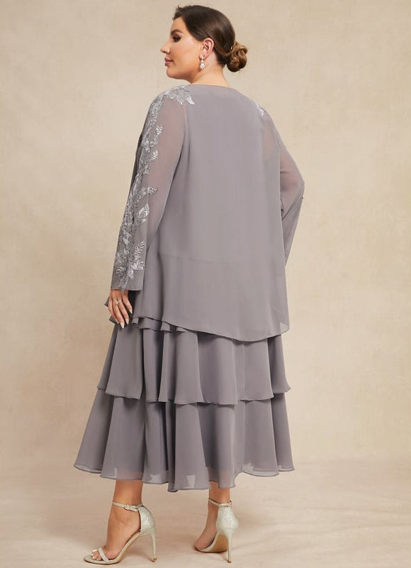 Robe Midi Grise Cascades - gallery 9