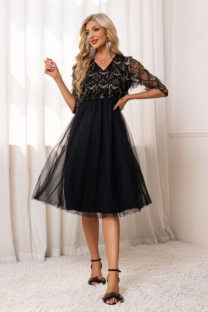 Robe Midi Noire Festive - gallery 3