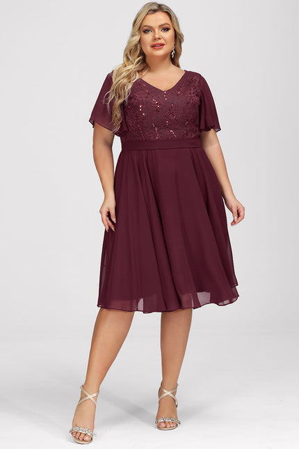Robe Midi Bordeau Flottante - gallery 8