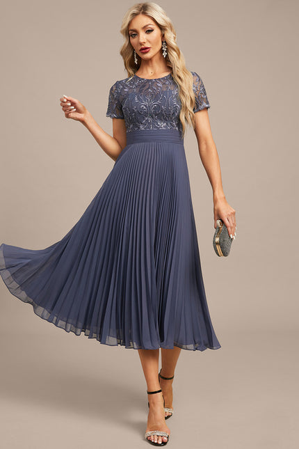 Robe Midi Plissée Nuit - gallery 3