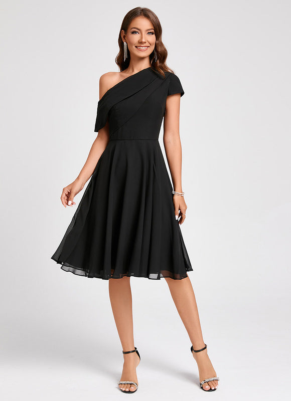 Robe Midi Asymétrique Marine - gallery 3