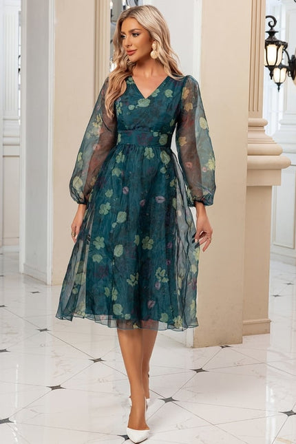 Robe Midi Organza Fleurie - gallery 3