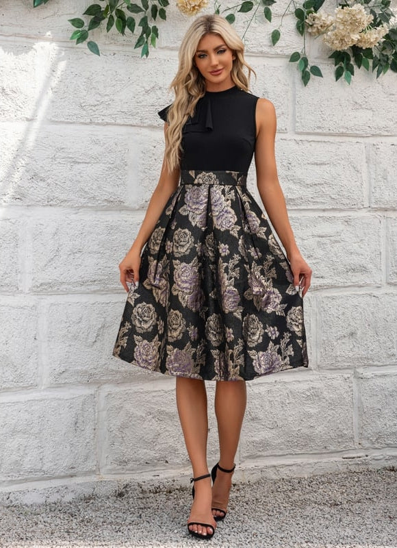 Robe Midi Trapèze Satinée - gallery 2