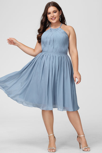 Robe Midi Mousseline Bleu - gallery 6