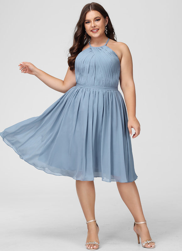 Robe Midi Mousseline Bleu - gallery 6