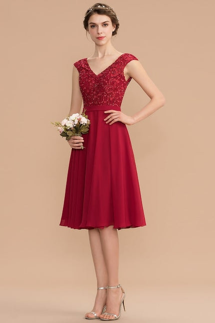 Robe Midi Chiffon Rubis - gallery 1