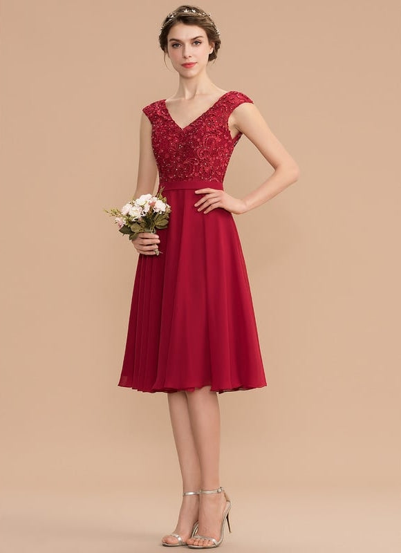 Robe Midi Chiffon Rubis - gallery 1
