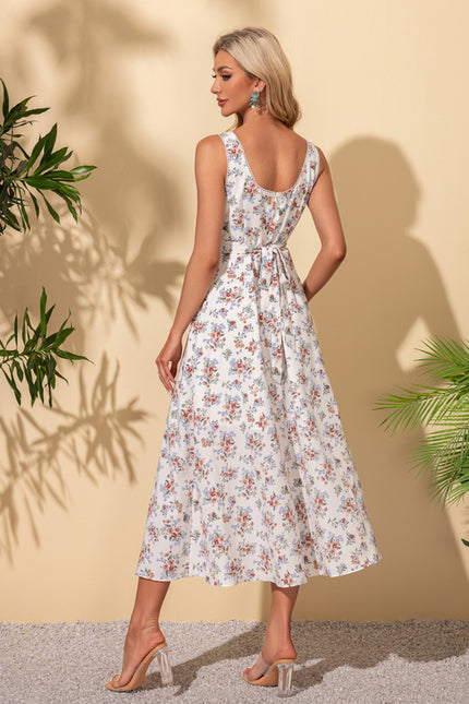 Robe Midi Rose À Volants - gallery 2