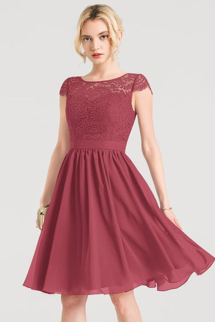 Robe Midi Dentelle Aubergine - gallery 4