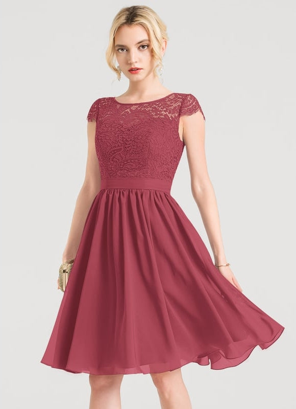 Robe Midi Dentelle Aubergine - gallery 4