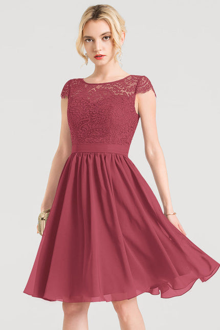 Robe Midi Élegante Bordeaux - gallery 4