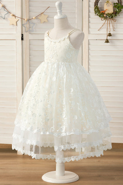 Robe Midi En Dentelle Ivoire - gallery 6