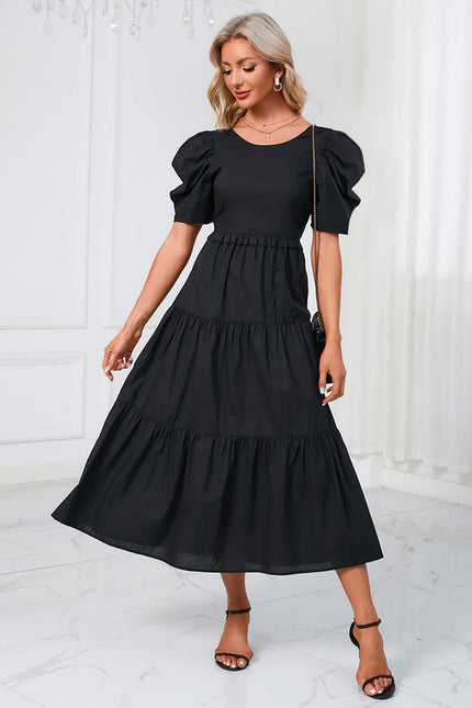 Robe Midi Noire Volants - gallery 1