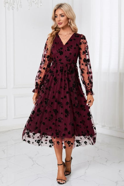 Robe Midi Ébène Florale - gallery 6