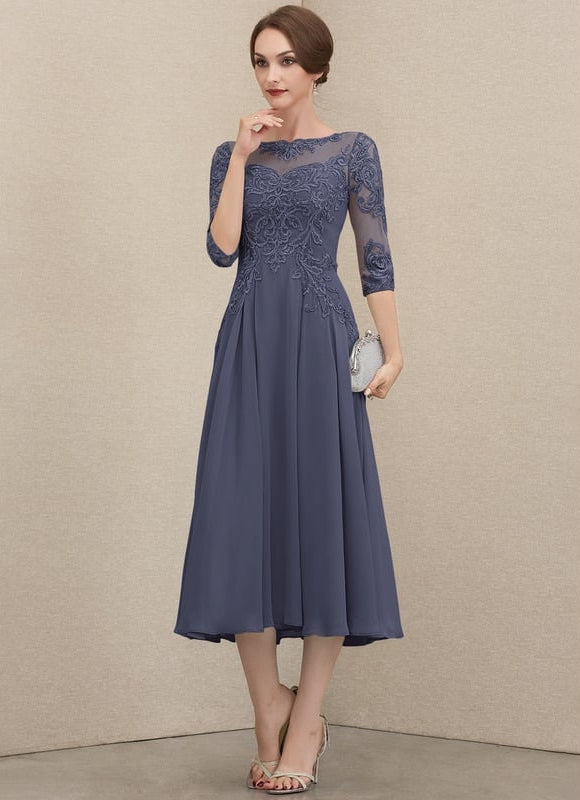 Robe Midi Élégance Grise Chic - gallery 5