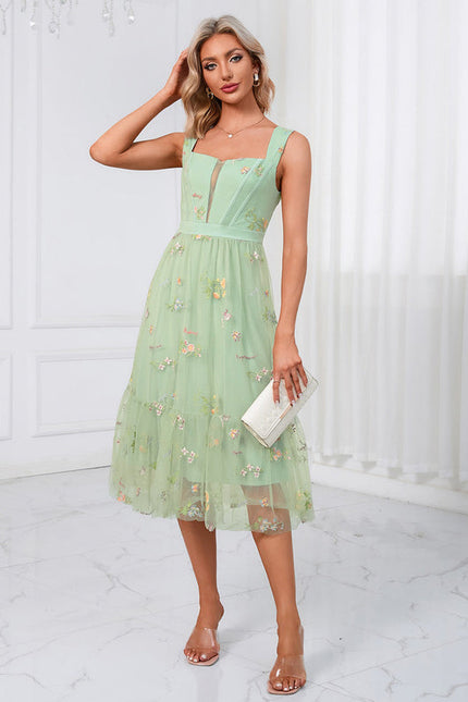 Robe Midi Tulle Vert Pâle - gallery 4