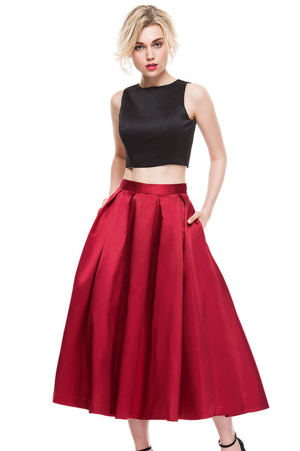 Robe Midi Satin Rouge - gallery 6