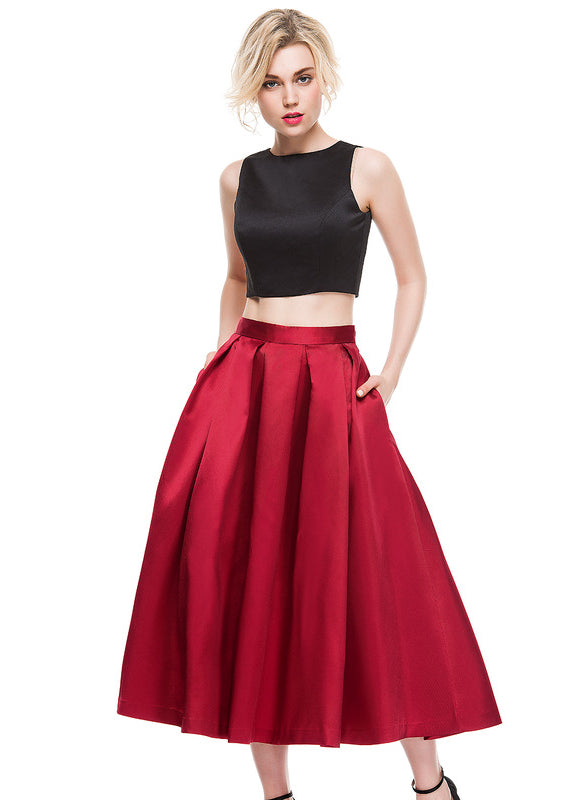 Robe Midi Satin Rouge - gallery 6