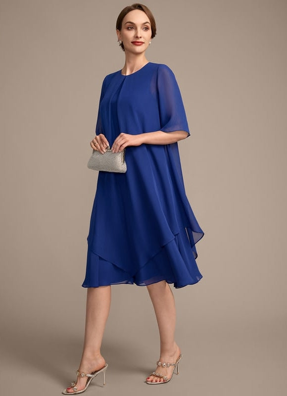 Robe Midi Fluide Bleu Royal - gallery 2