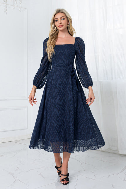 Robe Midi Rose À Motifs - gallery 4