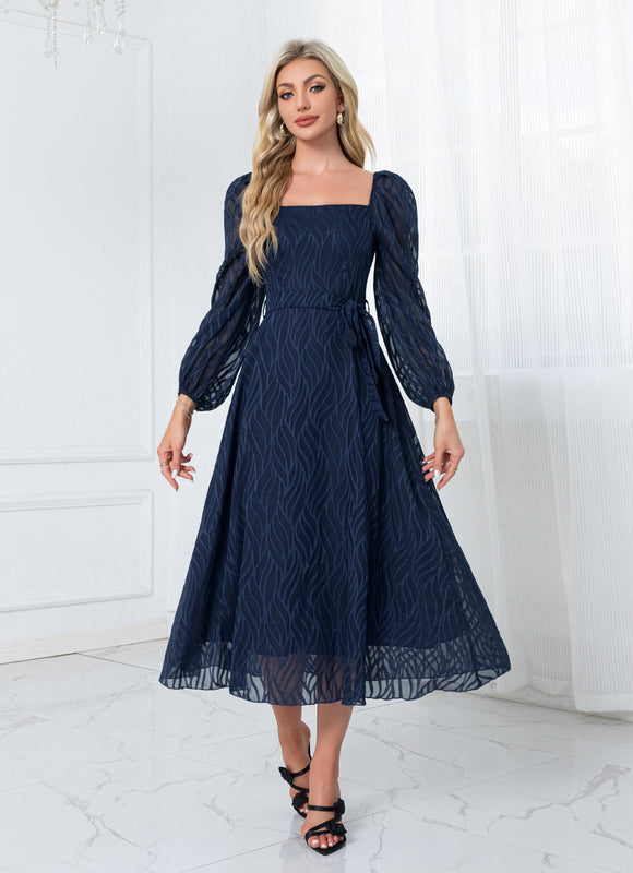 Robe Midi Rose À Motifs - gallery 4