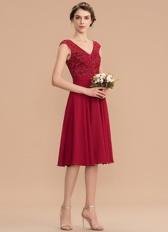Robe Midi Chiffon Rubis - gallery 3