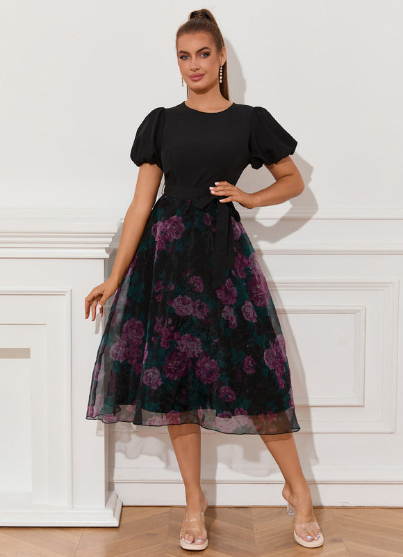 Robe Midi Organza Noire - gallery 5