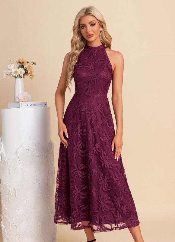 Robe Midi Florale Bordeaux - gallery 5